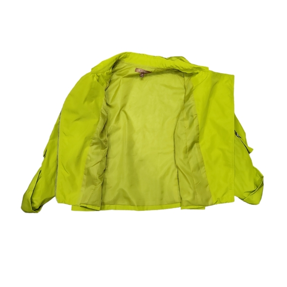 EUC Ellen Tracy women's lime green windbreaker athletic athleisure jacket, M - Picture 6 of 15